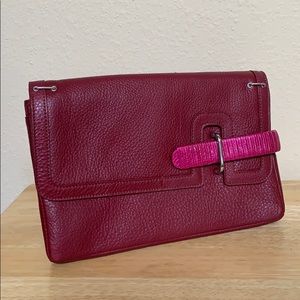 ❣️Halston H Red Leather Clutch